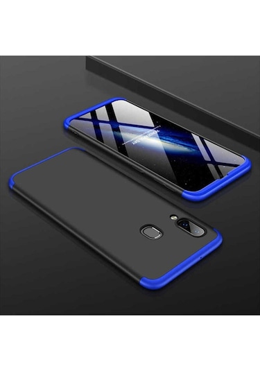 Samsung Uyumlu Galaxy A10s Kılıf Zore Ays Kapak Siyah-Mavi