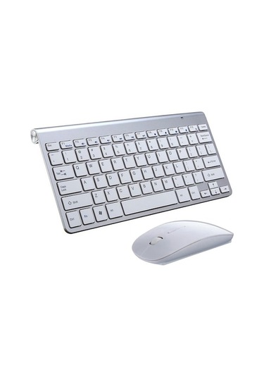 Usb Harici Dizüstü Bilgisayar Masaüstü Bilgisayar Evrensel Mini Kablosuz Klavye Fare, Stil: Klavye Ve Fare Seti Gümüş - Gümüş Optik