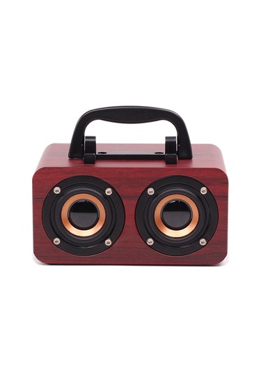 Samdoo Klasik Ahşap Kasa Bluetooth Hoparlör - Fm Radyo, 3.7v Pil, Taşınabilir Tutamak Ve Telefon Tutucu İle Dual Hoparlörlü Ses Sistemi