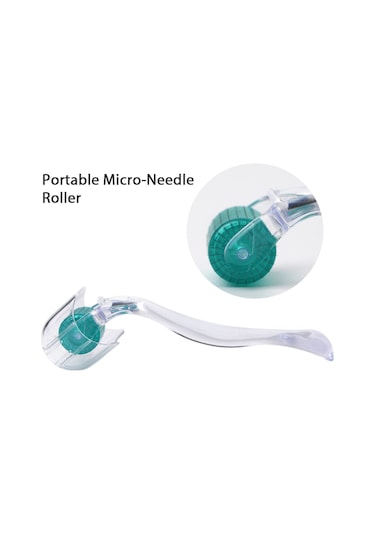 Vkemall Taşınabilir 192 İğneli Mikro İğne Rulosu - 0.2mm Yeşil Renkli Paslanmaz Çelik Yüzey İyileştirme Aracı