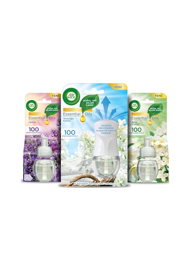 Air Wick Elektrikli Kit Oda Kokusu Temizlik Esintisi 19 ML + Elektrikli Yedek Lavanta 19 ML +  Bahar Çiçekleri 19 ML