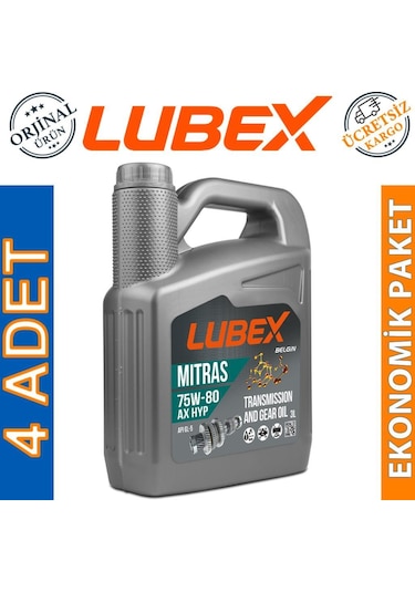 Lubex Mitras Ax Hyp 75W-80 Hypoid Şanzıman Dişli Yağı 4 x 3 L