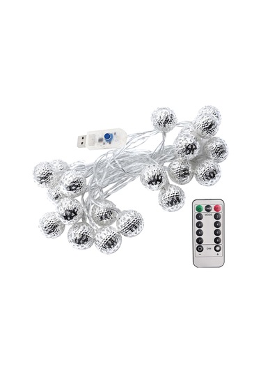 Shineyee Renkli Led Toplum Işık Zinciri, Noel Dekorasyonu, Usb Kumandalı 8 Fonksiyonlu, Islak Beyaz, 6m 40 Işık