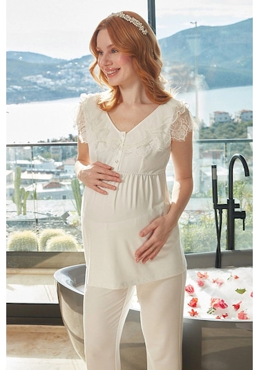 Modadua Aqua 26617 Pijama Takım Krem