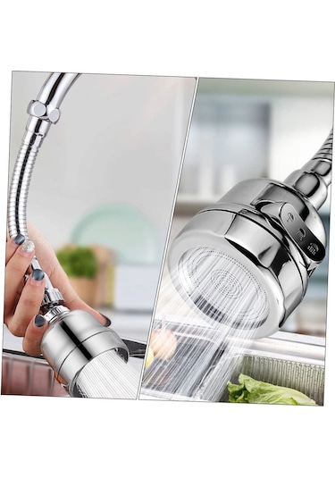 Osaladı 2 Adet Musluk Duş Lavabo Musluğu Püskürtücü Eki Dönen Gümüş