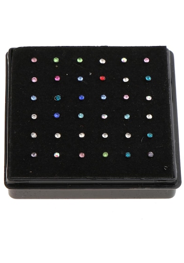 Homyl 36 Parça 316l Paslanmaz Çelik Burun Saplama Yüzük Body Çok Renkli