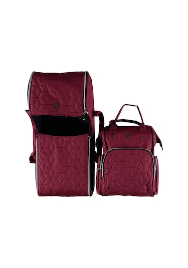 Bebek Taşıma Seti Portbebe & Anne Bebek Bakım Çantası Fuşya