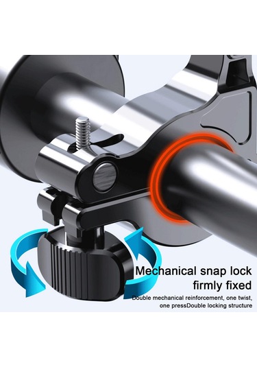 Mt63 Motosiklet Bisiklet Telefon Tutucu Gidon Uyumlu Otomatik Kilitli Siyah