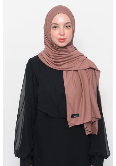 Hazır Pratik Geçmeli Lüks Düz Penye Şal Çapraz Hizalı Toprak