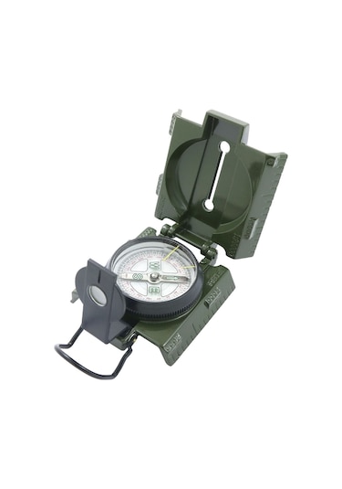 Yaozixa Yeşil Metal+abs Topografik Pusula, Işıklandırmalı, Doğru Navigasyon, Manzaralı Teleskop, Ölçüm Cetveli İle Outdoora Uygun