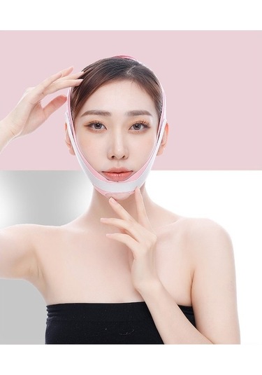 Tongxida Elastik V Şekli Yüz Maskesi Bakım Aleti-siyah Siyah