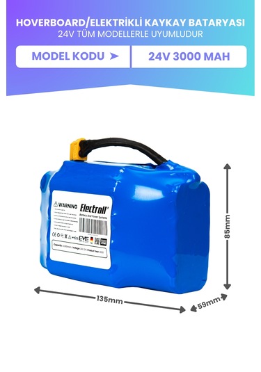 Hoverboard / Elektrikli Kaykay Bataryası 24v 3.000mah Pil