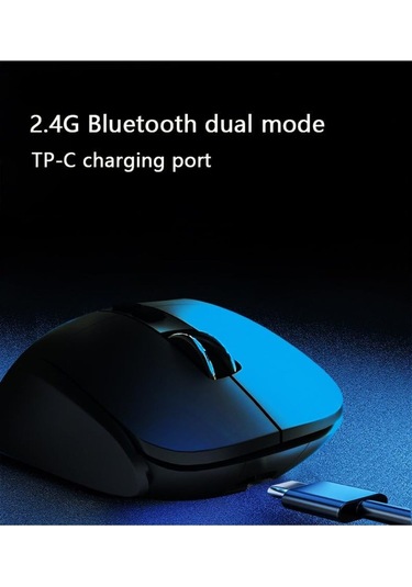 Siyah Kablosuz Ergonomik Zarif Tasarım Rgb Dual Moude 2.4ghz+bt5.0 Ofis Ve Gaming Oyuncu Faresi Diğer