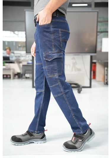 Uniprom İş Pantolonu Kot Kumaş Titan Flex Model Lacivert Lacivert