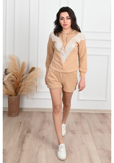 Koza Butik Pul Payet Detaylı Şortlu İkili Takımı 9027 001