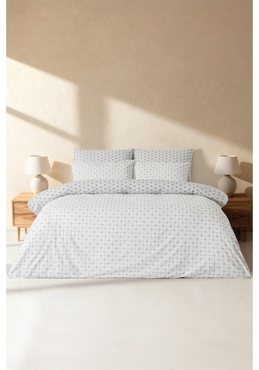 Mix & Match Bloom %100 Pamuk Tek Kişilik Nevresim Seti Gri