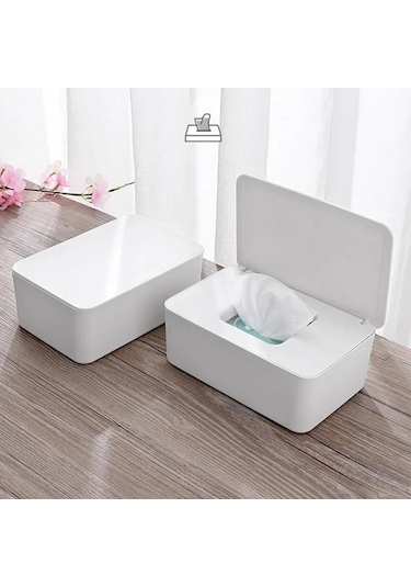 Siyah Toz Geçirmez Islak Mendil Saklama Kutusu Kapaklı Ev Masaüstü Doku Saklama Kutusu Taşınabilir Islak Mendil Dağıtıcı