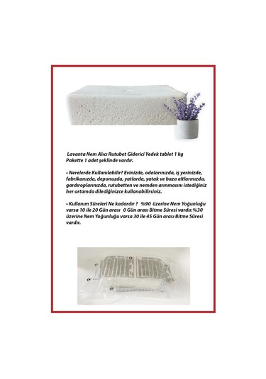 1 Kg. Nem Alıcı Yedek Tablet Lavanta