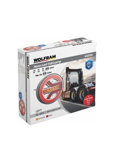 Wolfram 12v-24v Stop Lambası Yuvarlak Neon Ledli-kayar Sinyalli 3 Fonksiyonlu 140 35 Mm E9 Sol