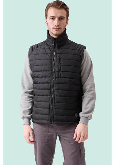 Erkek Kışlık Şişme Yelek Hafif Ve Sıcak Nepeta Bomber Suya Siyah