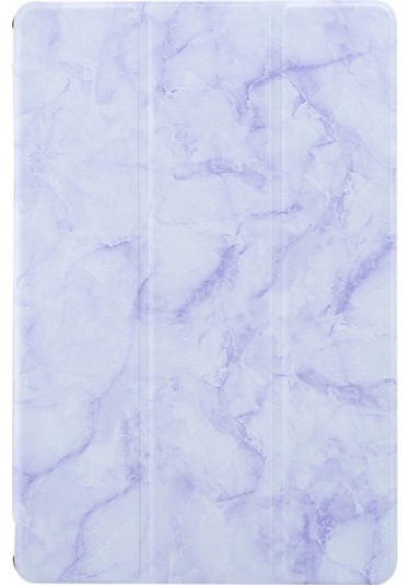 Samsung Galaxy Uyumlu  Tab A7 Lite T220/t225 Mermer Doku Deseni Yatay Flip Deri Kılıf