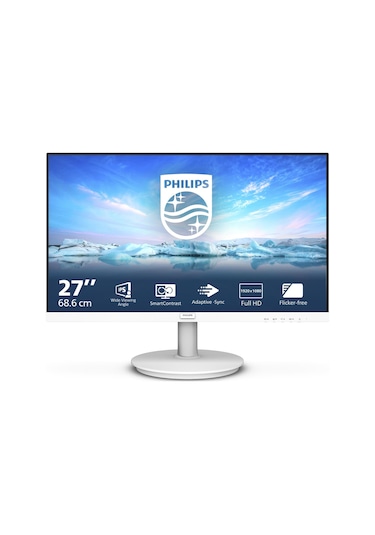 Philips 271V8AW Vline 27" 4 MS 75 Hz Full HD VGA LED IPS Vesa Monitör Beyaz