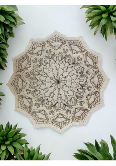 Mandala , 20 Cm 2'li Ahşap Hobi Boyama Setleri Model 5