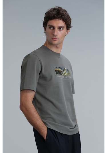 Lufian Bıanca Modern Grafik T- Shirt Nane Yeşili 001
