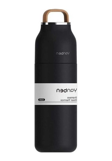 Yingfu Paslanmaz Çelik Su Bardağı, Beyaz-siyah, Ury2om, Taşınabilir Saplı Su Şişesi Beyaz - Siyah