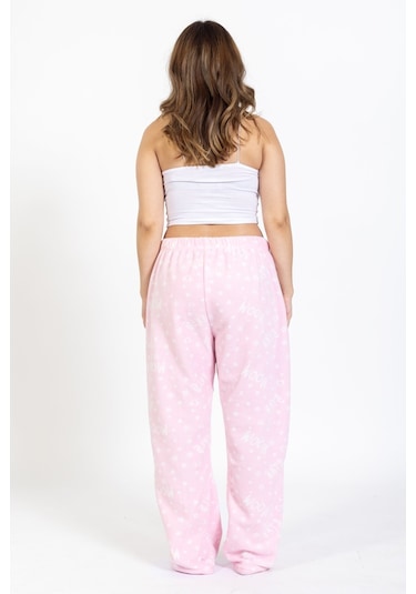 Kadın Polar Kışlık Eşofman Alt Waynap Polar Alt- Pudra