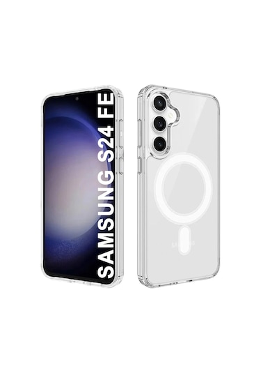 Samsung Uyumlu Galaxy S24 Fe Şeffaf Magsafe Kılıf Şeffaf