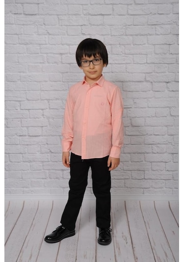 A.L.M Kids Keten Çocuk Uzunkol Gömlek