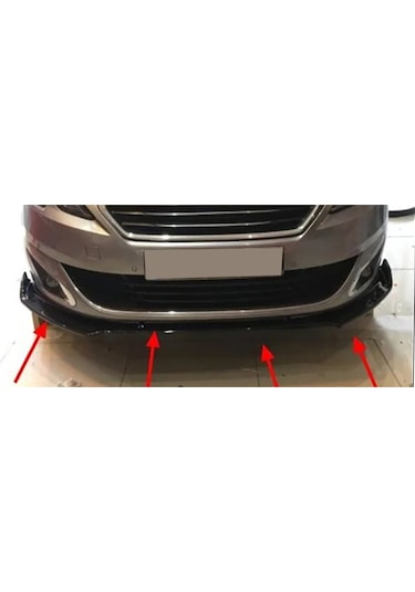 Peugeot 308 Gri Renkli Ön Lip 4 Prç P.siyah Abs 2009 - 2016