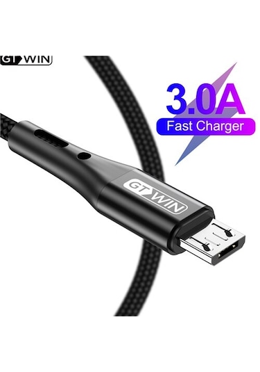Gtwın Mikro Usb Kablosu Huawei Mikro Usb Kablosu 3a Hızlı Şarj Xiaomi Samsung Uyumlu Android Cep Telefonu Şarj Veri Kablosu