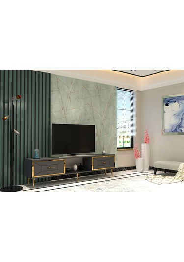 Arnoct Tv Sehpası Antrasit-altın