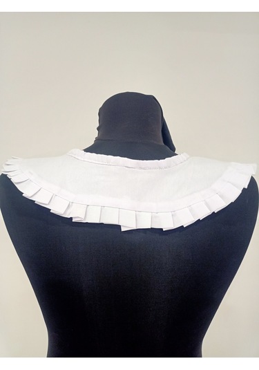 Kadın Fırfır Detay Gömlek Yaka Beyaz