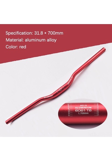 Artfulabode Tekerleği Kırmızı Gidon Düz Direksiyon Bisiklet Bisiklet Bisiklet Alüminyum Alaşım 700mm 31.8mm Kz Kırmızı