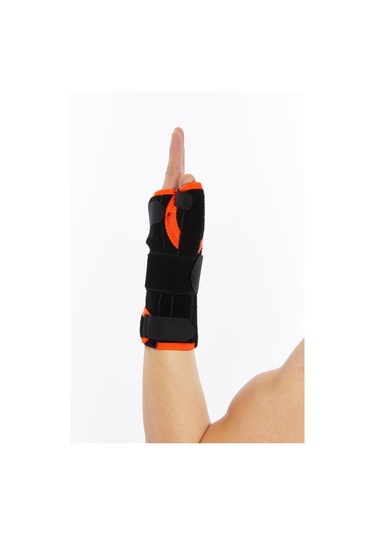 Prolife Ortopedi Avuç İçi Baş Parmak Destekli El Bilek Ateli Siyah-turuncu