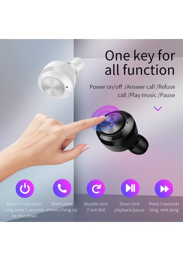 Skycity Siyah A6 Tws Bluetooth 5.0 Kulaklık: Spor İçin Mini İçi Kulak, Gürültü Azaltma, Şarj Kutusu İle Kablosuz Stereo Ses Kırmızı - Siyah