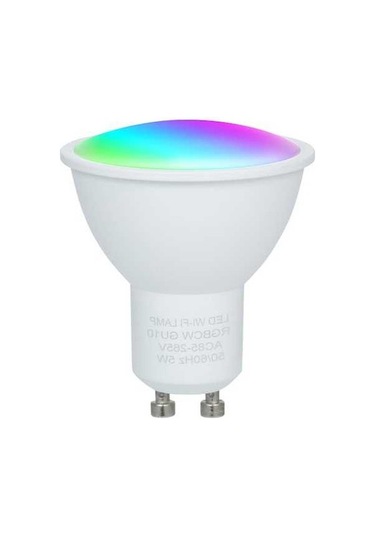Moly Gu10 Wifi Akıllı Led Ampul 5w Rgb+cw+ww Beyaz 16m Renk Parlaklık Ayar App Ses Kontrolü Beyaz