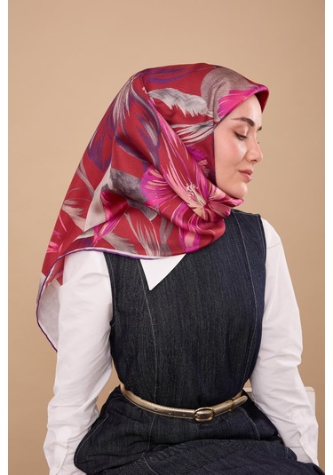 Silk Home Twill İpek Eşarp 11480-60 Bordo, Fuşya, Pembe, Mor, Gri, Krem