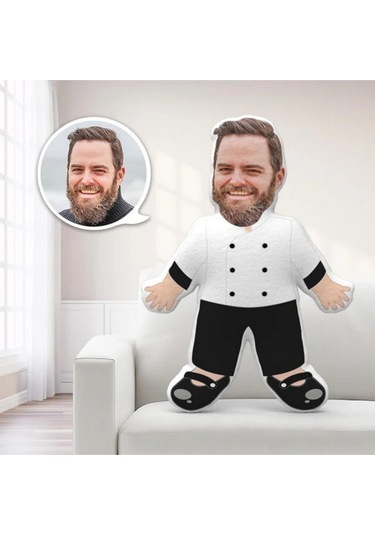 Kişiye Özel Şef Cheff Tasarımlı Şekilli Yastık Çok Renkli