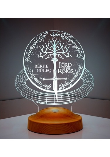 3D Yüzüklerin Efendisi, Lord of the Rings Kişiye Özel 3 Boyutlu Led Lamba