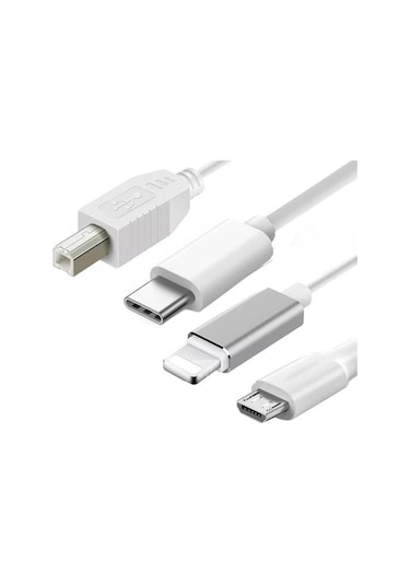 3in1 Lighting-Type-C-Micro USB Yazıcı Kablosu AL3192