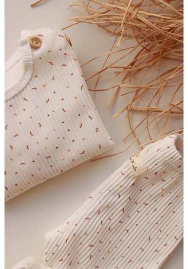 Colorful Bebek Alt Üst Takım Krem