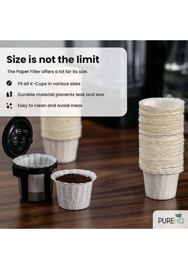 Xindoker K-kupa Kahve Filtresi, 100 Adet Bardak Şeklinde Kahve Filtre Kağıdı Beyaz