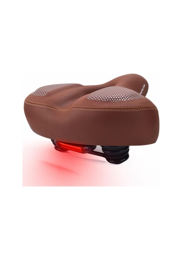 Suntek Bisiklet Sele Amortisör Yastığı Genişletmek Arka Lambalı Kahverengi