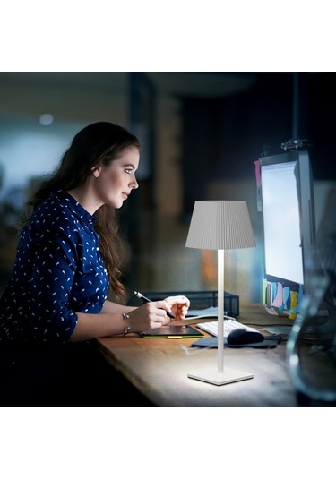 Cbtx Ml-g06 Göz Korumalı Masa Işığı Kademesiz Kısılabilir Masa Lambası, 4000mah Pil - Beyaz