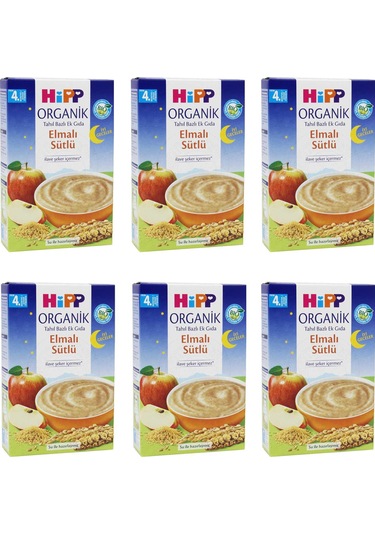 Hipp İyi Geceler Organik Elmalı Sütlü 4+ Ay Kaşık Maması 6 x 250 G