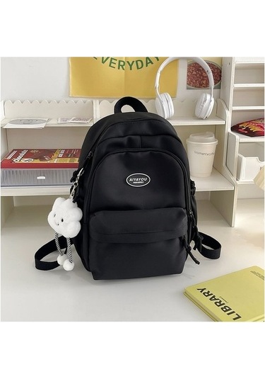 High Quality Shoe Bag Yumuşak Kız Sevimli Kız Sırt Çantası Küçük Boyutlu Sütlü Bebek Anne Bebek Çocuklu Mini Küçük Sırt Çantası Siyah - Sarı